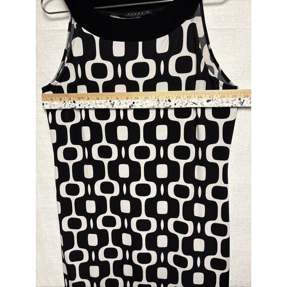Tiana B Black & Cream Geometric Print Sleeveless Dress - Size L - Picture 6 of 8